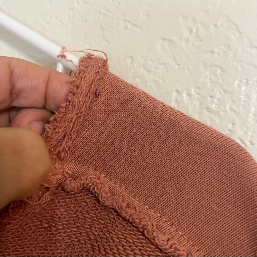 She sky boho boxy Raw-Edge Boxy Top terry earthy boho beach cotton chic high low - Picture 4 of 12